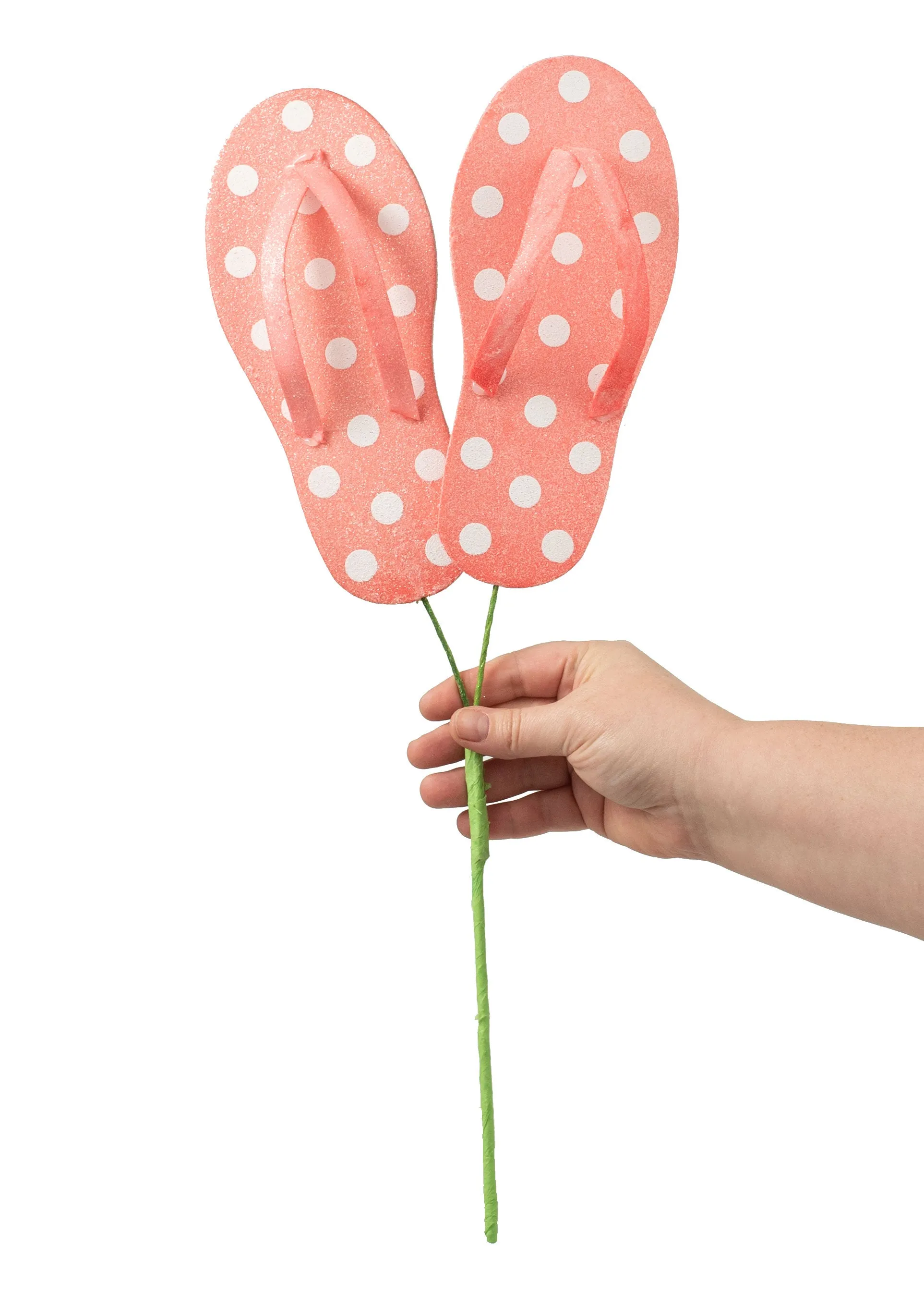 20" Glitter Polkadot Flip Flop: Coral