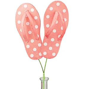 20" Glitter Polkadot Flip Flop: Coral