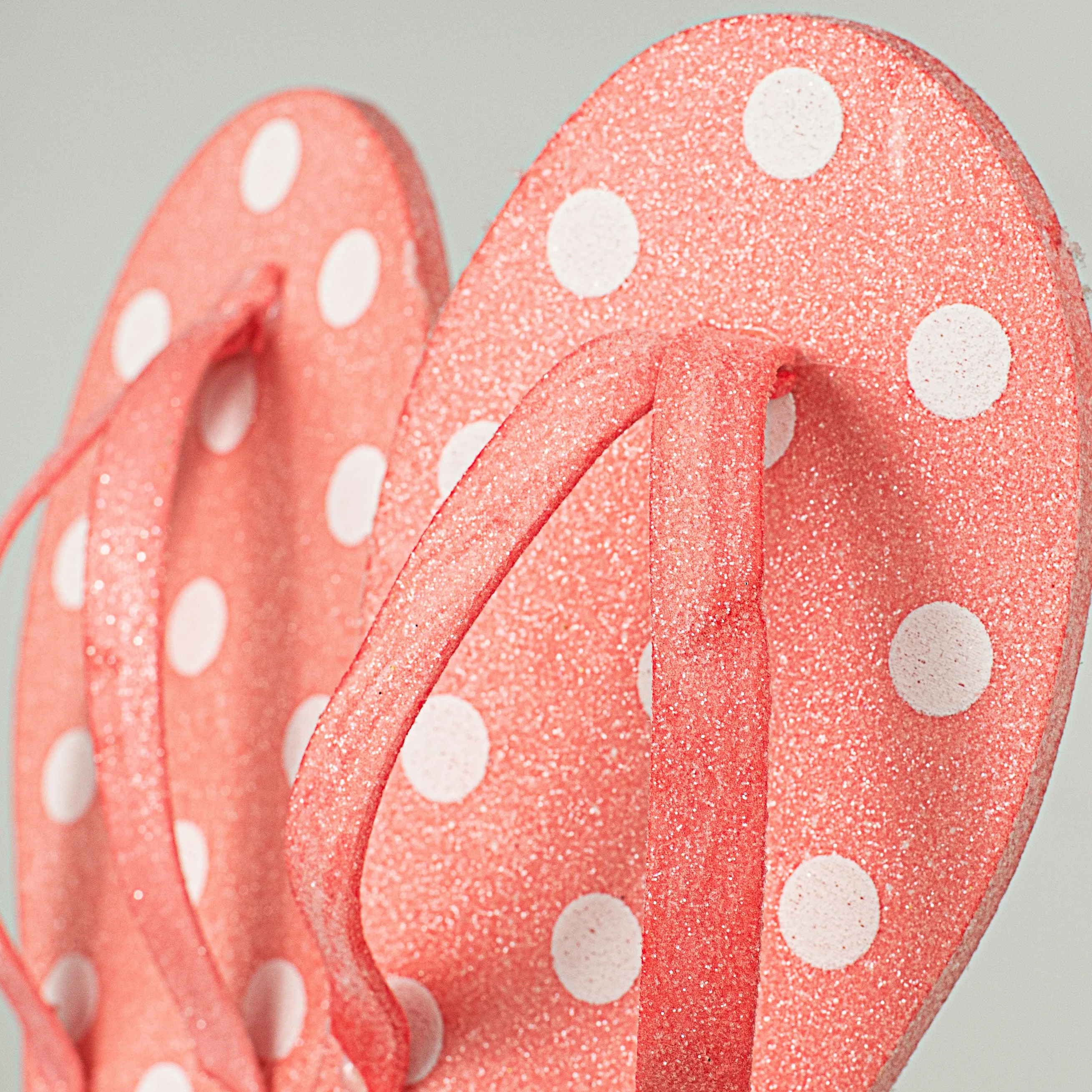 20" Glitter Polkadot Flip Flop: Coral
