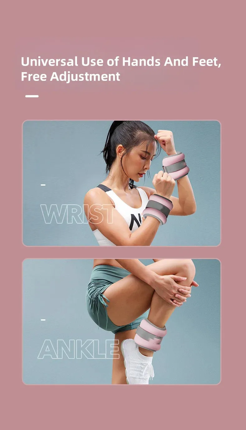 2PCS Adjustable Ankle Wrist Weights Soft Iron Sand Fitness Running Yoga Workout
