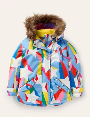 All-Weather Waterproof Jacket-Surfboard Blue Rainbow Star