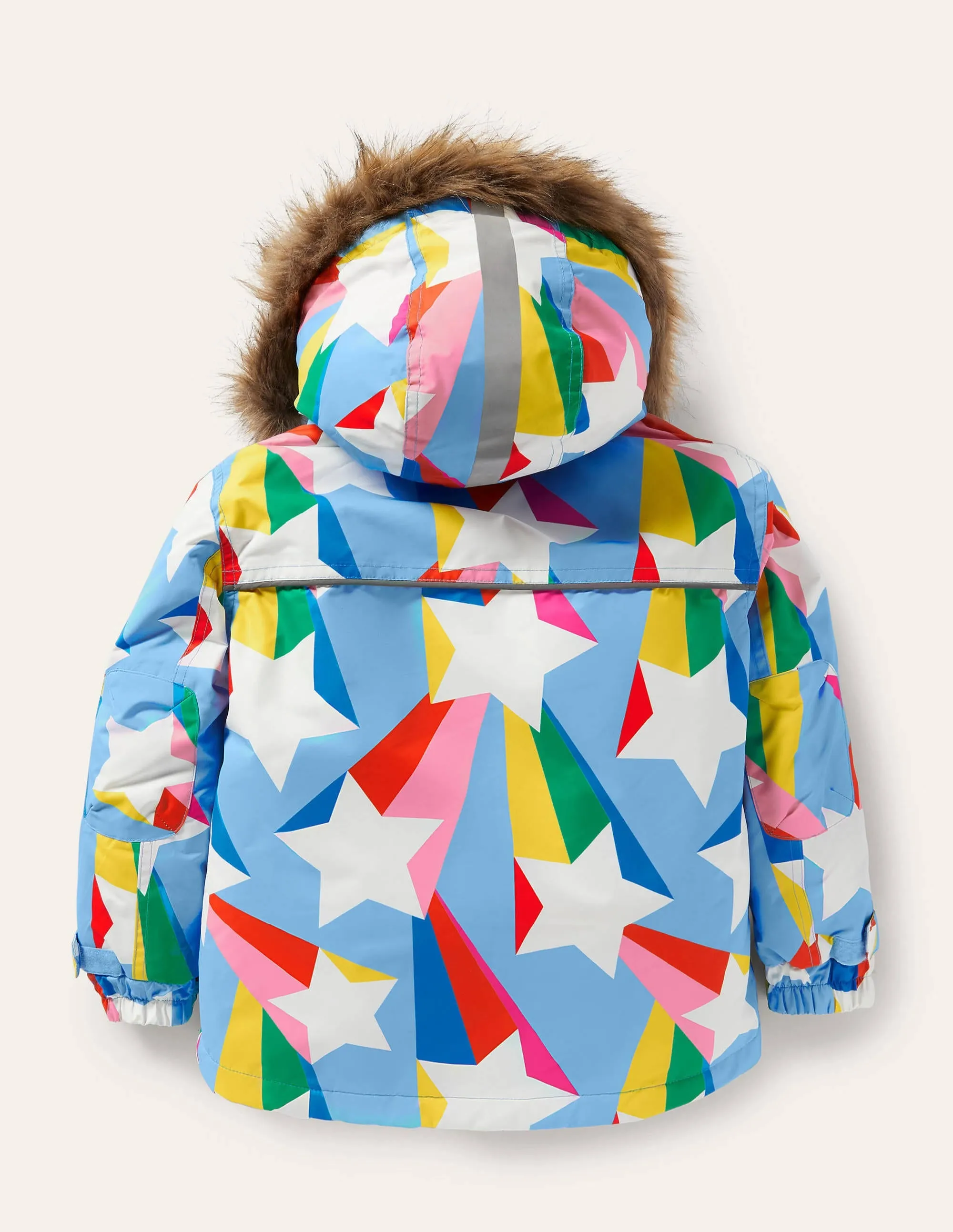 All-Weather Waterproof Jacket-Surfboard Blue Rainbow Star