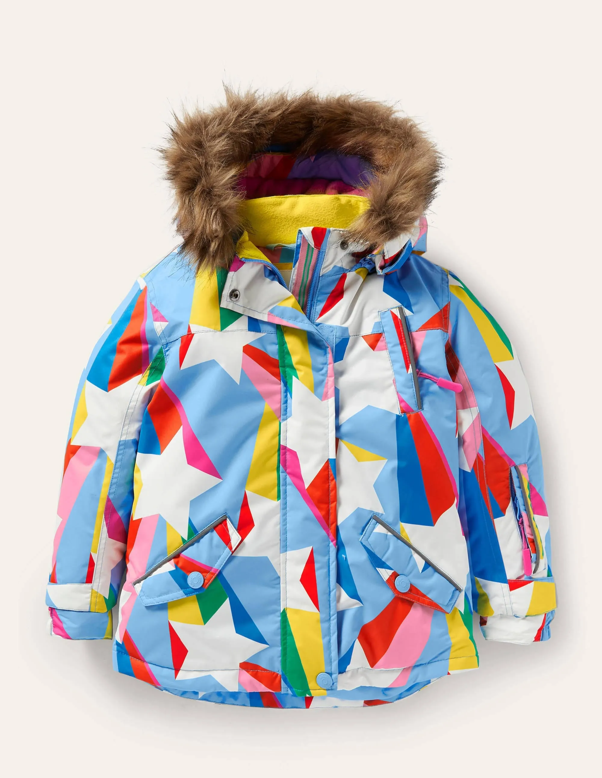 All-Weather Waterproof Jacket-Surfboard Blue Rainbow Star