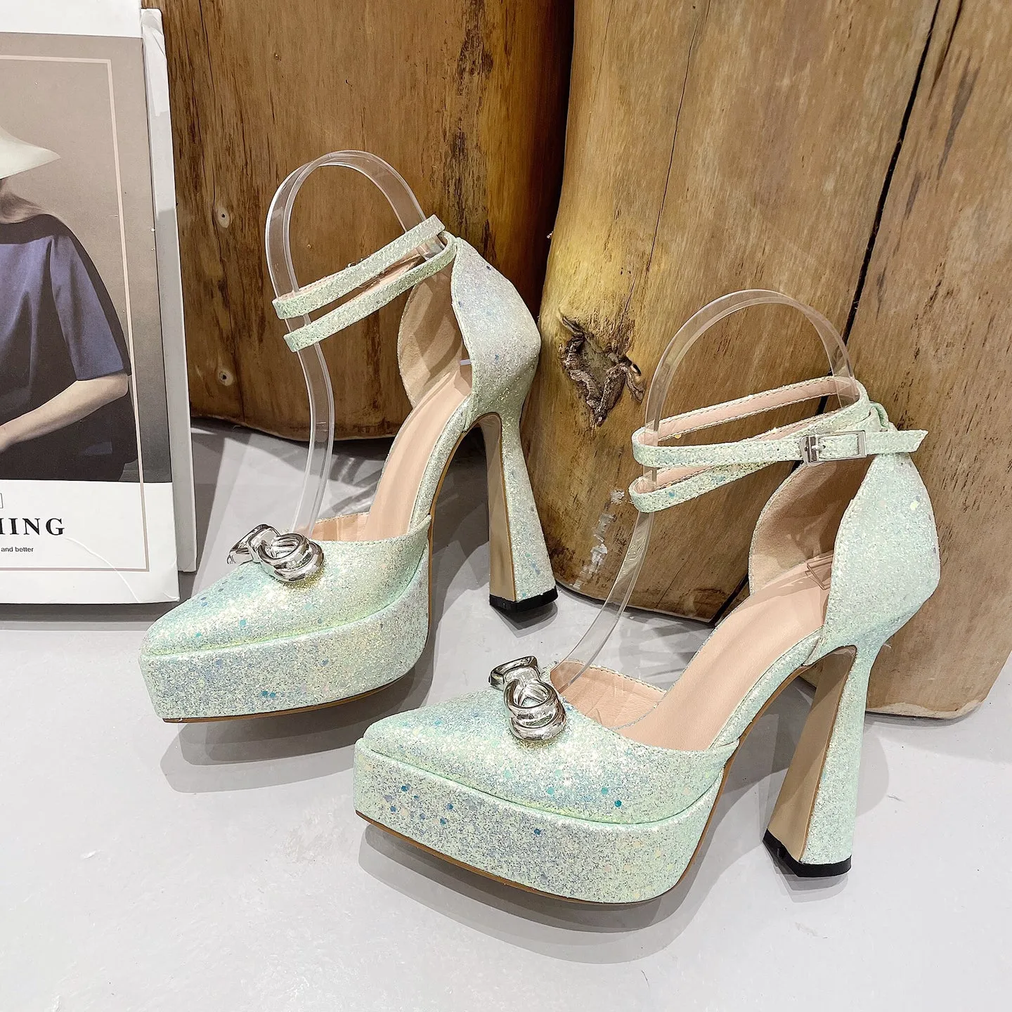Angelene-103 Platform Point Toe High Heels