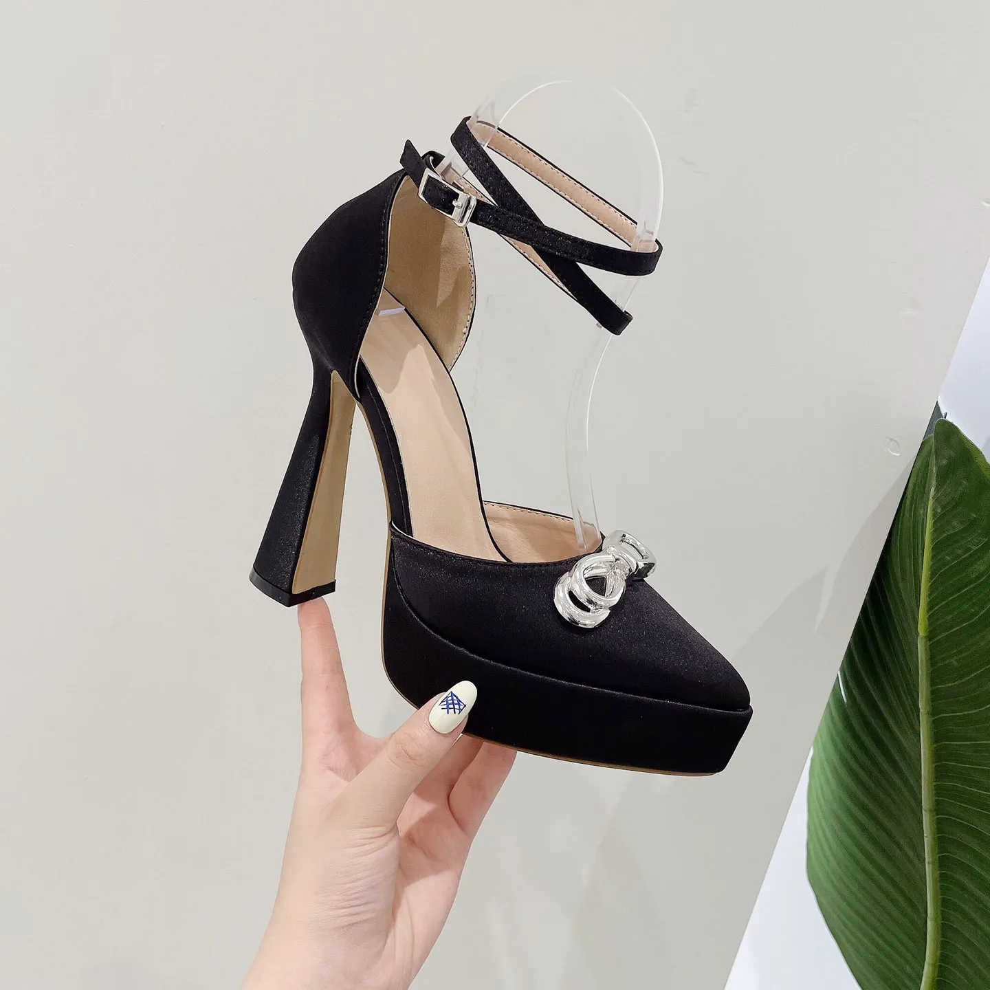 Angelene-103 Platform Point Toe High Heels