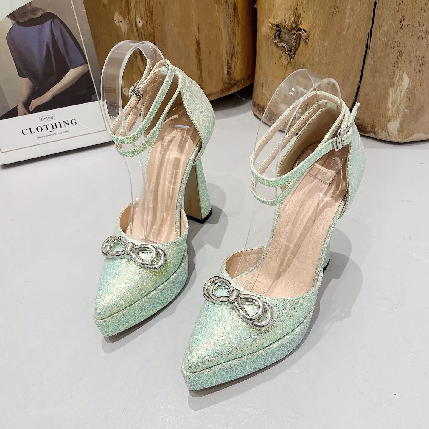 Angelene-103 Platform Point Toe High Heels