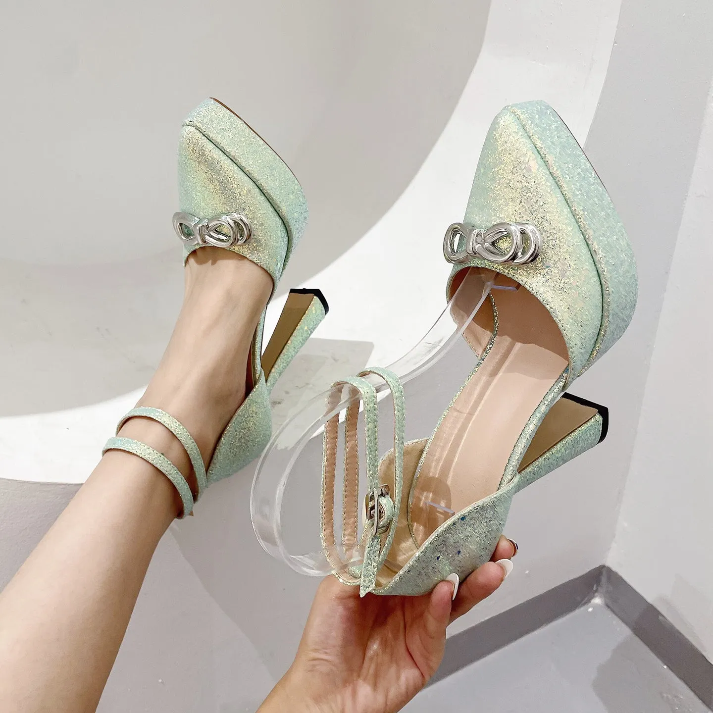 Angelene-103 Platform Point Toe High Heels
