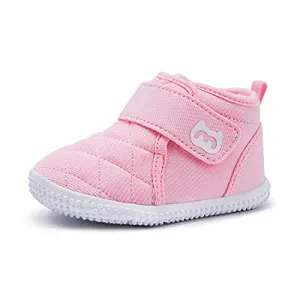 Baby Shoes Boy Girl Sneakers Winter Warm Non Slip First Walking Infant Shoes 6 9 12 18 24 Months Pink Size 12-18 Months Toddler
