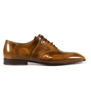 Cesare Paciotti Luxury Italian Men's Designer Shoes Magic Dark Caffe Brown Leather Oxfords (CPM3111)