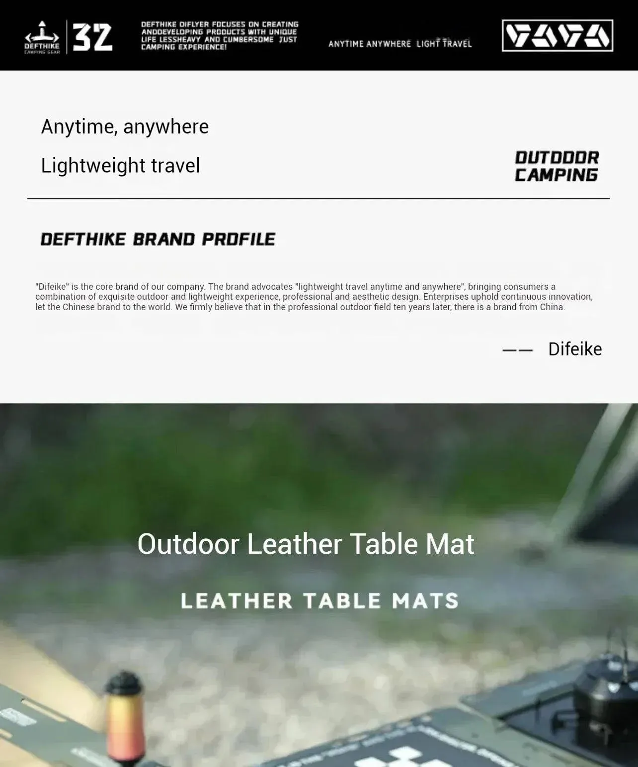 Difeike Outdoor Table Mat Camping Chicken Rolls Table Three Piece Table Mat Anti Slip Wear Resistant Easy To Clean Portable