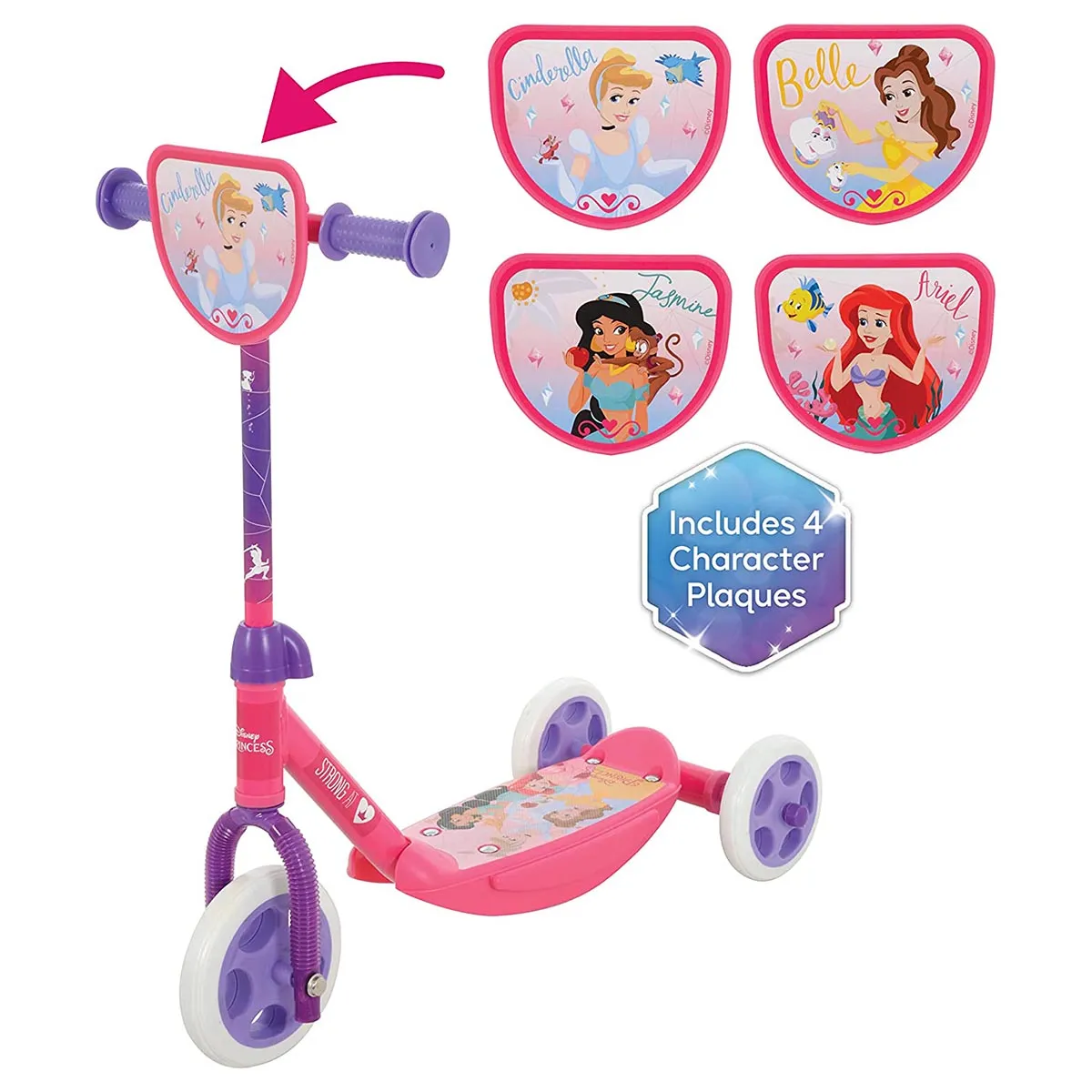 Disney Princess Switch It Tri-Scooter with 4 Character Plaques