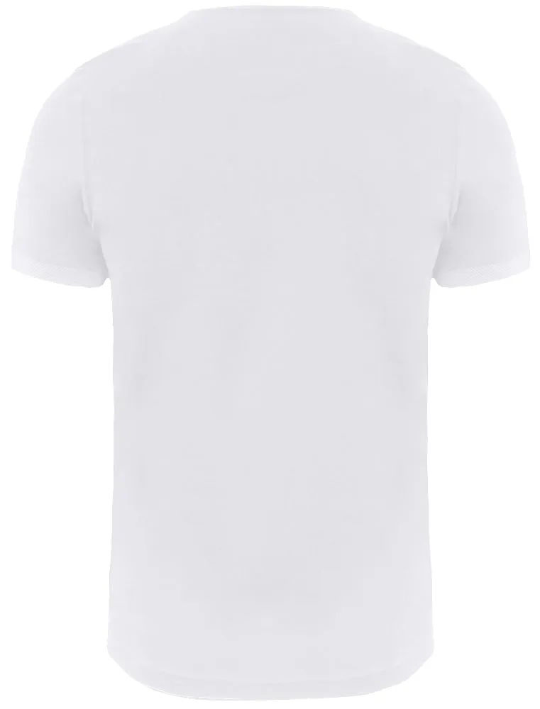 Generate Cotton T-Shirt with Striped Pocket in White