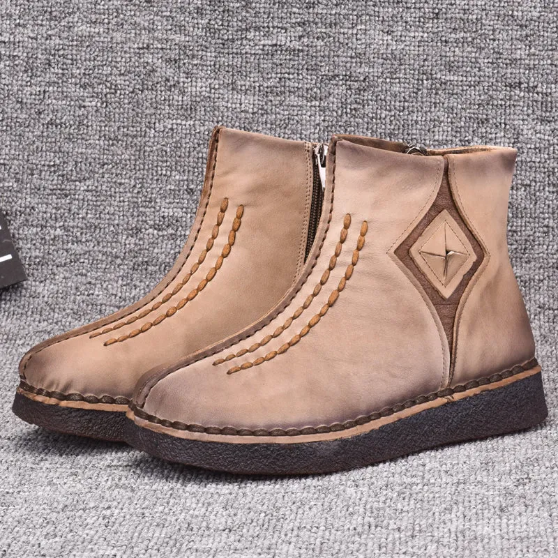Genuine Leather Handmade Retro Boots | Gift Shoes