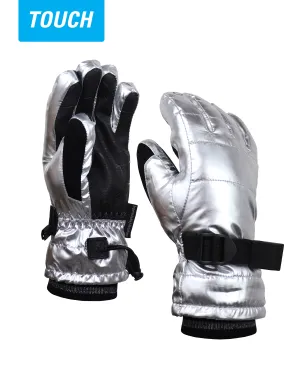GIRLS 4-16 TOUCH METALLIC PUFFER SKI GLOVE