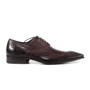 Jo Ghost Men's Designer Shoes Inglese Moscato Pitone Crust Gray Leather Oxfords (JG2302)