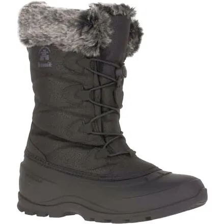 KAMIK MOMENTUM-3 Snow Seam-Sealed Black Waterproof Plush Faux-Fur Collar Boots
