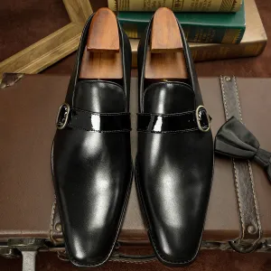 luxury hand made men's loafers genuine leather shoes