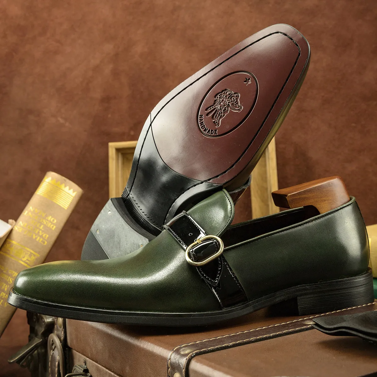 luxury hand made men's loafers genuine leather shoes