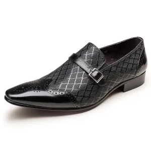 Men Brogue Wing Tip Monk Strap Oxford Shoes
