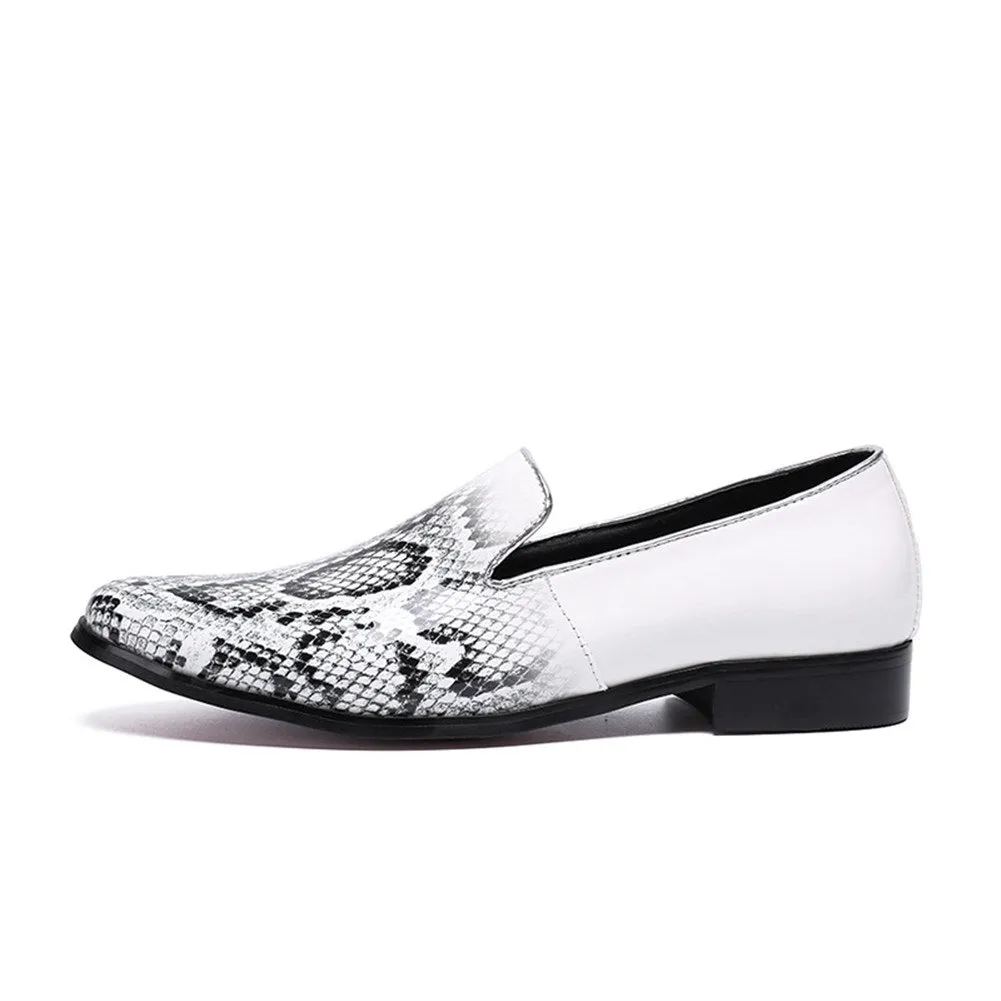 Men Round Toe Printed Loafer Shoes