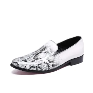 Men Round Toe Printed Loafer Shoes