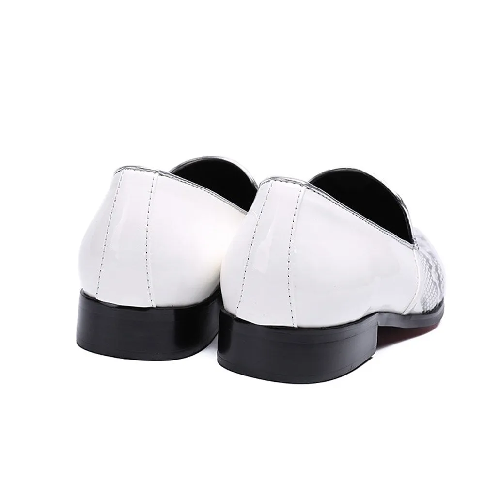 Men Round Toe Printed Loafer Shoes