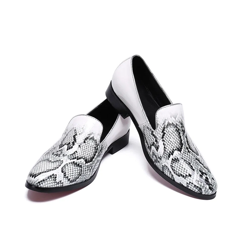 Men Round Toe Printed Loafer Shoes