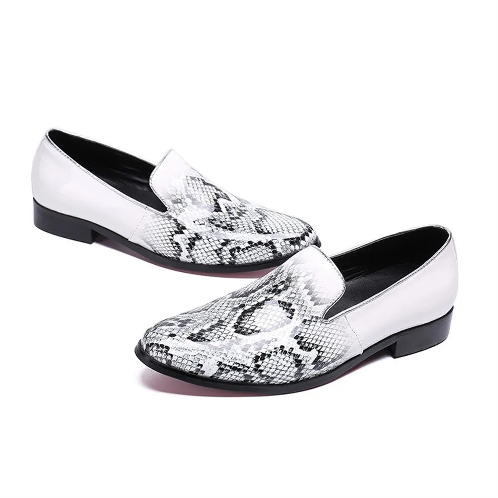 Men Round Toe Printed Loafer Shoes