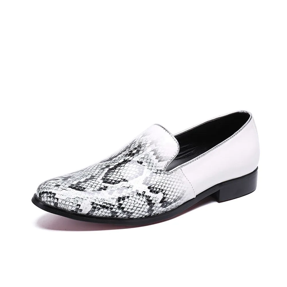 Men Round Toe Printed Loafer Shoes