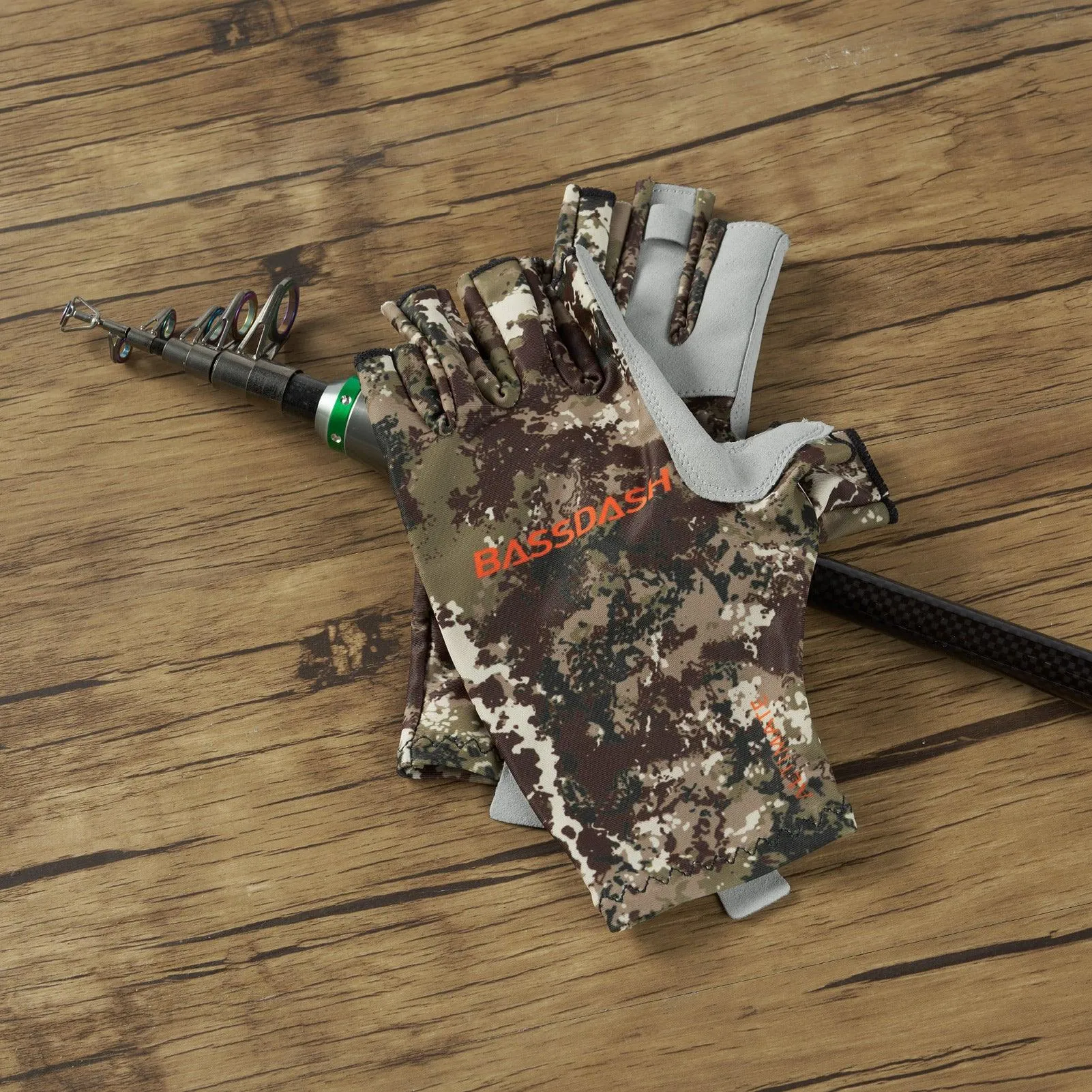 Men's Altimate UPF 50  Sun Protection Fingerless Fishing Gloves