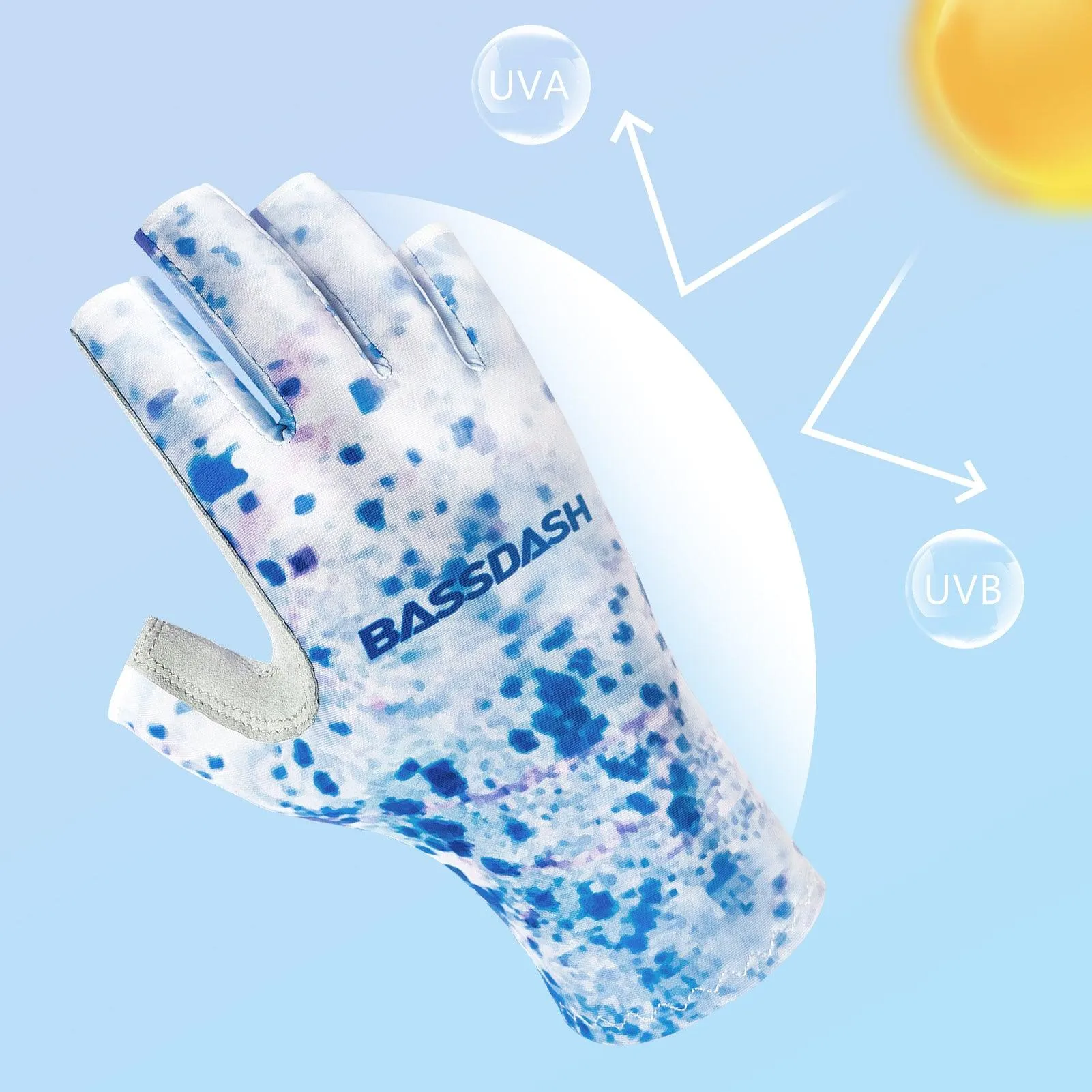 Men's Altimate UPF 50  Sun Protection Fingerless Fishing Gloves