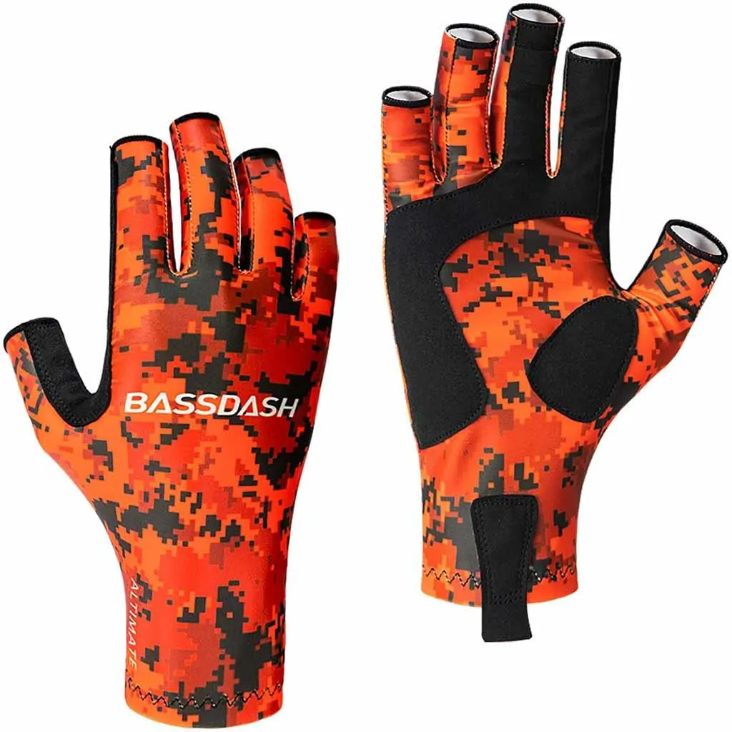 Men's Altimate UPF 50  Sun Protection Fingerless Fishing Gloves