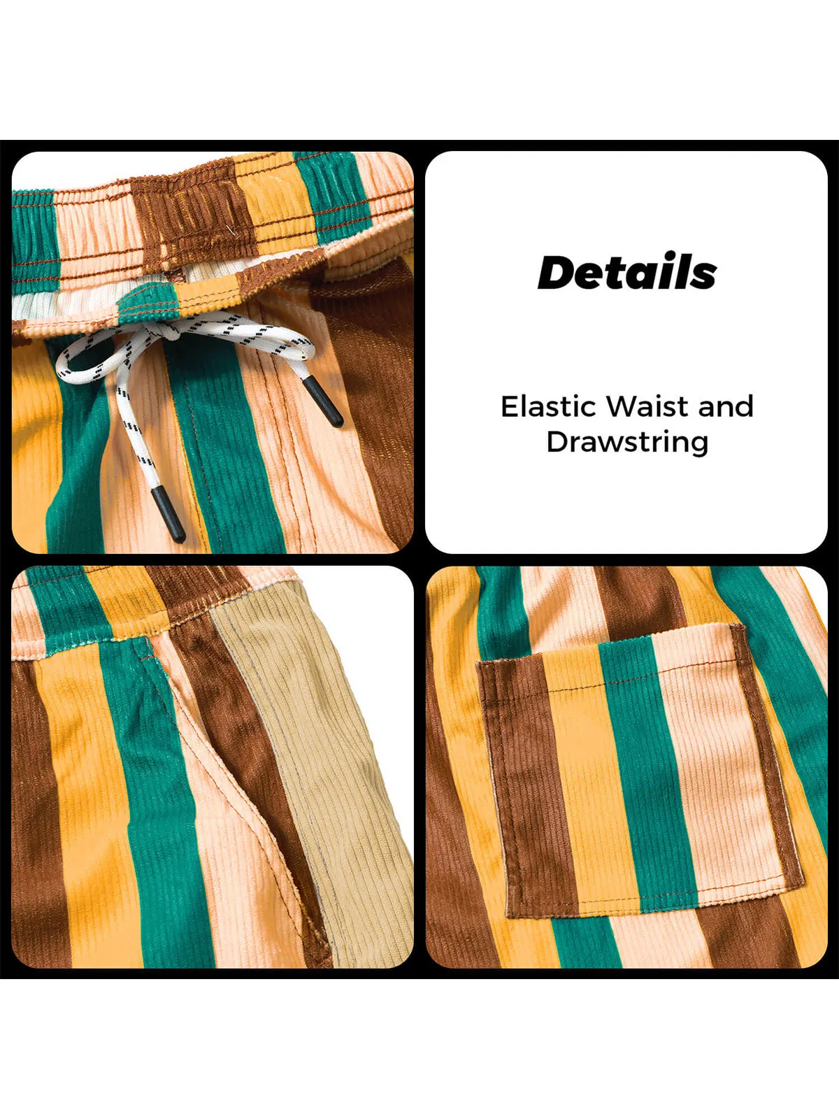 Men's Casual Retro Striped Beach Shorts