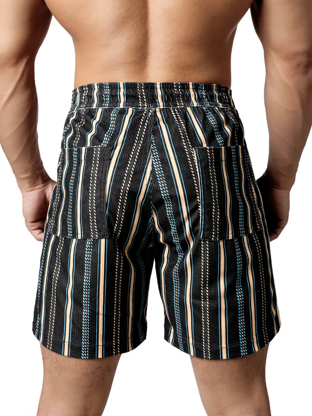 Men's Casual Retro Striped Beach Shorts