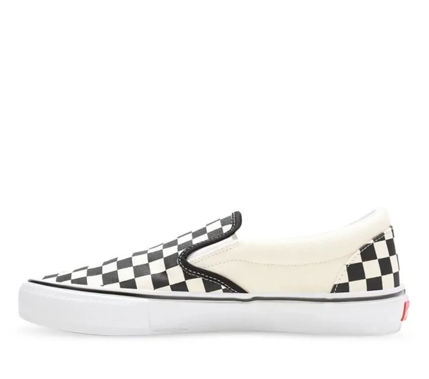 Mens Vans Classic Slip-On Shoes Black And White Checker/White