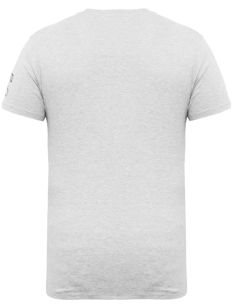 Party Graphic Print Crew Neck T-Shirt in Ecru Marl