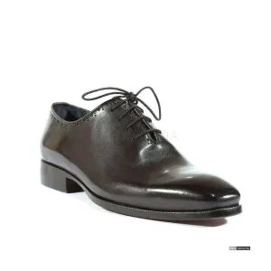 Paul Parkman Handmade Designer Shoes Handmade Men's Designer Shoes Plain Toe Hand-Painted Black Oxfords (PM1010)