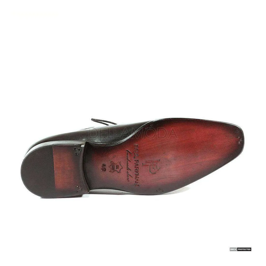 Paul Parkman Handmade Designer Shoes Handmade Men's Designer Shoes Plain Toe Hand-Painted Black Oxfords (PM1010)