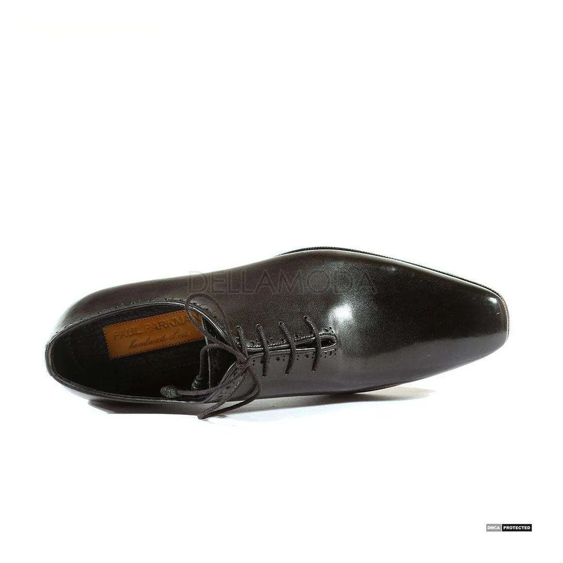 Paul Parkman Handmade Designer Shoes Handmade Men's Designer Shoes Plain Toe Hand-Painted Black Oxfords (PM1010)