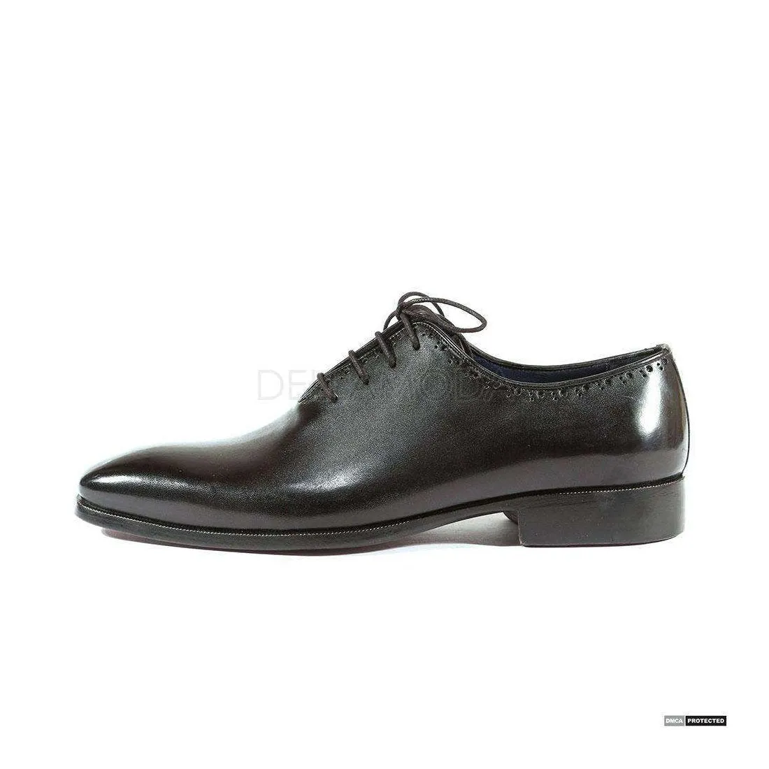 Paul Parkman Handmade Designer Shoes Handmade Men's Designer Shoes Plain Toe Hand-Painted Black Oxfords (PM1010)