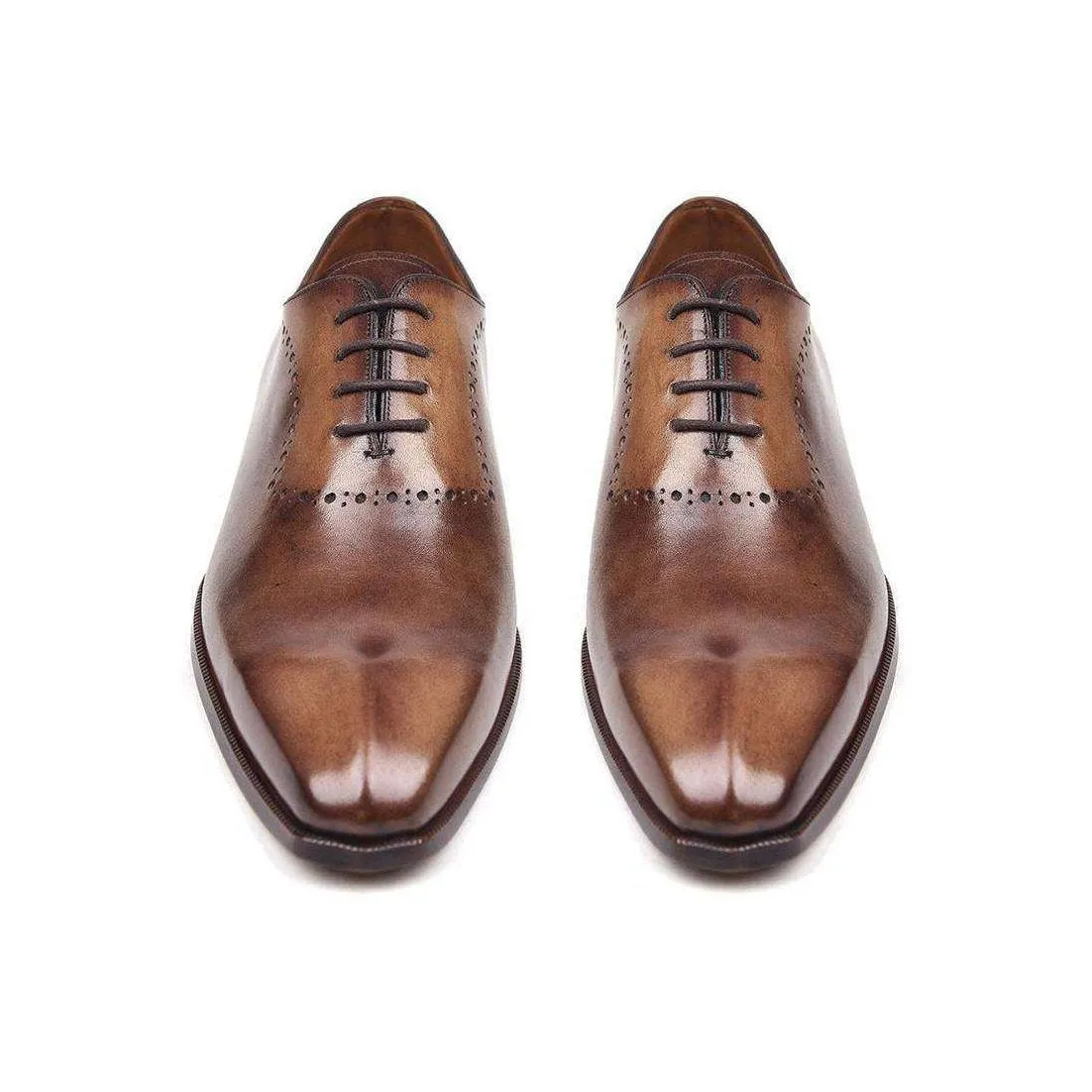 Paul Parkman Handmade Designer Shoes Men's Antique Brown Oxfords (PM5510)