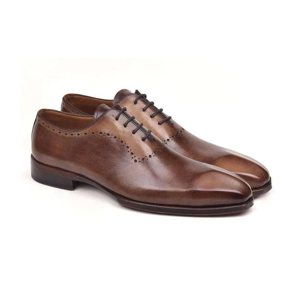 Paul Parkman Handmade Designer Shoes Men's Antique Brown Oxfords (PM5510)
