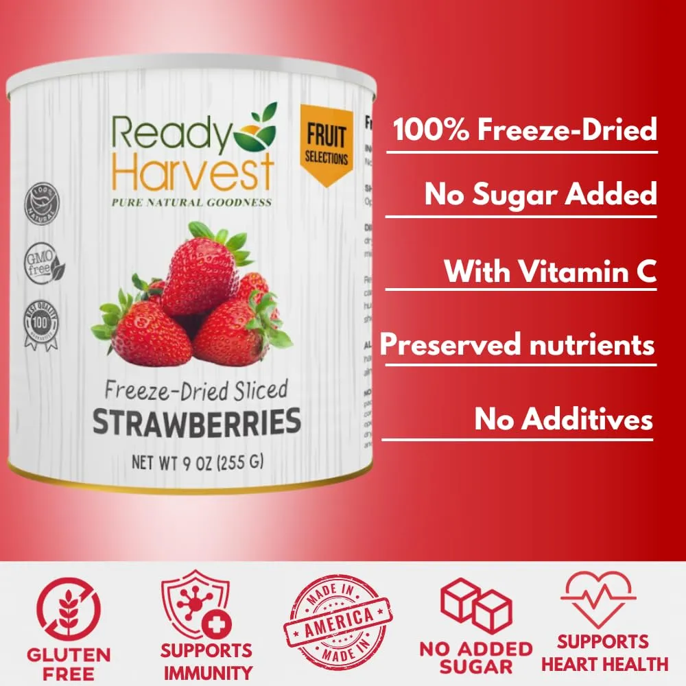 Ready Harvest Freeze-Dried Strawberries - 30 Year Shelf Life - #10 Can