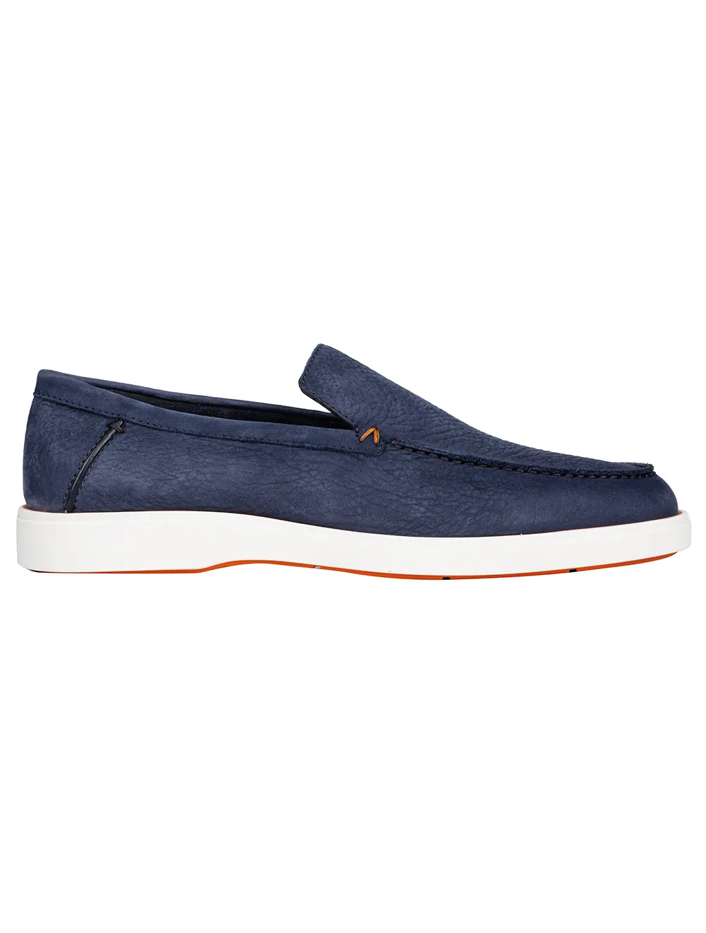 SANTONI Slip On Tumbled Shoe Blue