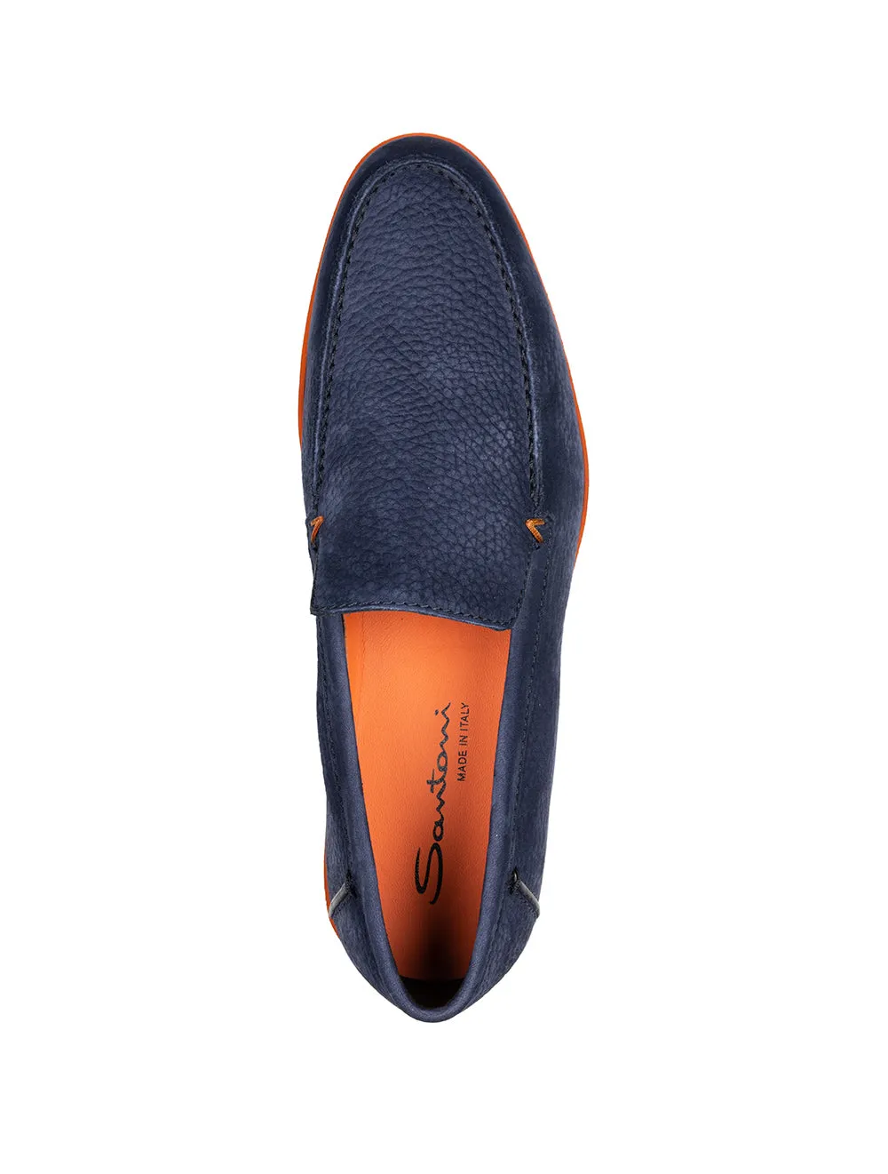 SANTONI Slip On Tumbled Shoe Blue